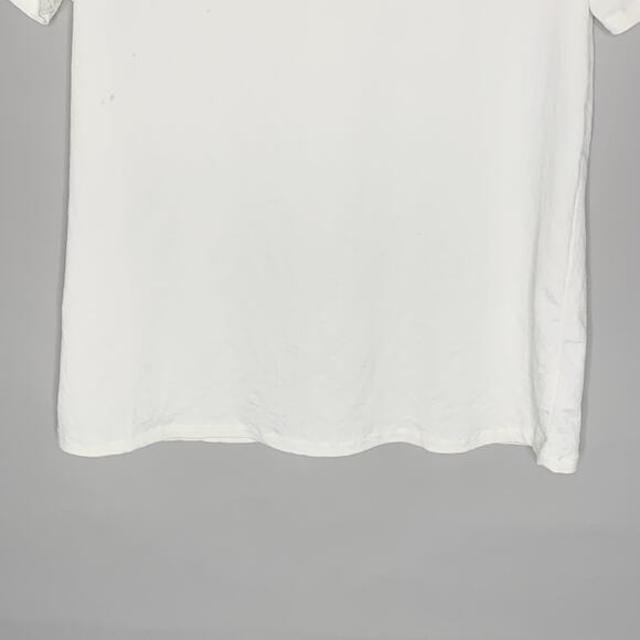 T.La S Womens White Classic Crew Neck Tee Short Sleeve Textured Collar - Picture 5 of 9